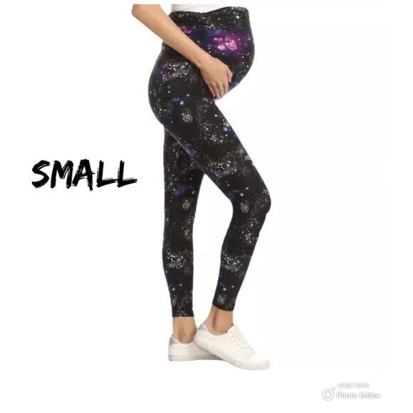 Leggings Depot Galaxy Print Maternity Leggings w/ Elastic Waist - Picture 1 of 7